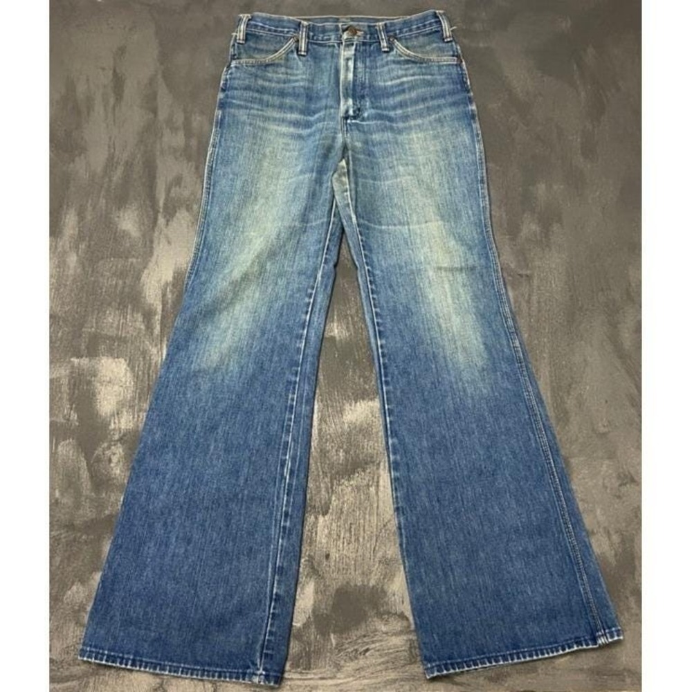 Vintage Wrangler Boot Cut Jeans Mens 30x32 Blue 1970s USA Western Cowboy Flare